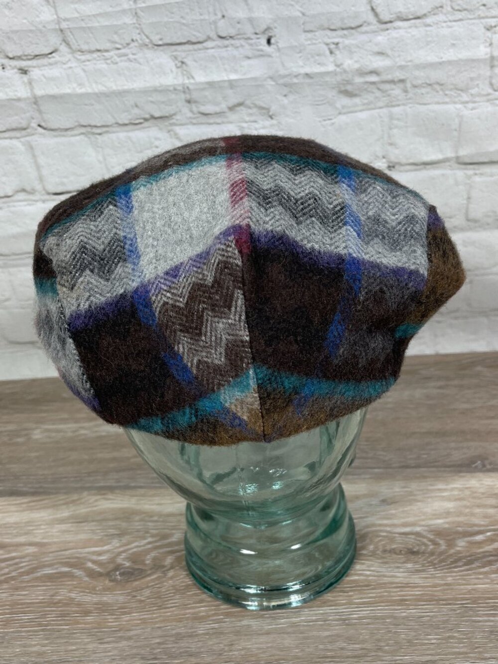 VINTAGE MADE IN THE U.S.A. AZTEC WAVE SCALLY NEWSBOY DRIVERS CAP / HAT SIZE XL - Picture 6 of 13